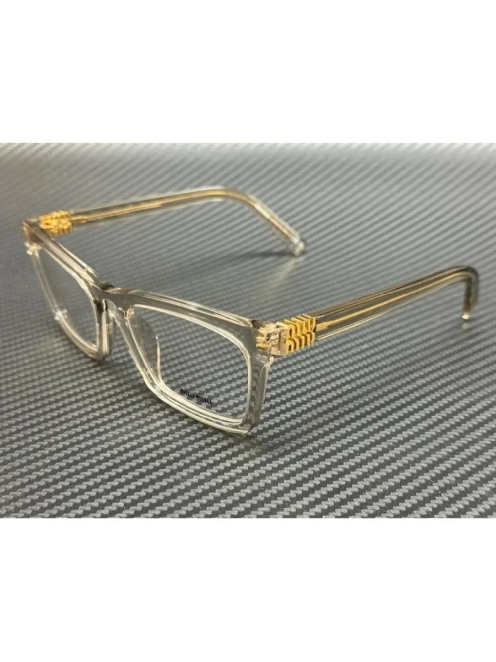 New Miu Miu Women Hemp Beige Transparent Eyeglasses 55-19-140